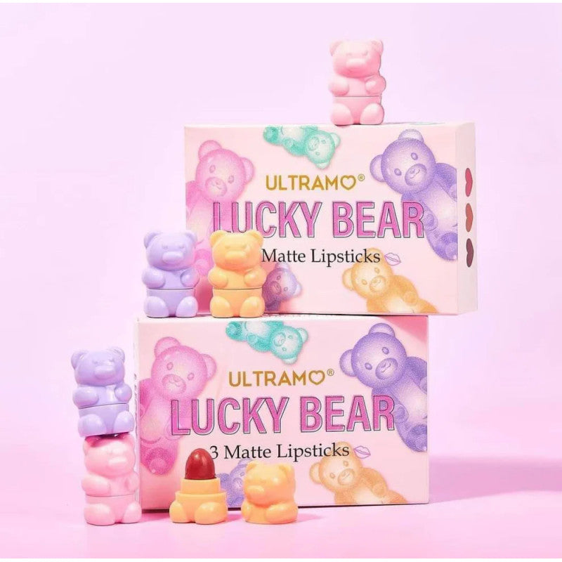 Coffret 3 mini rouge à lèvres nounours