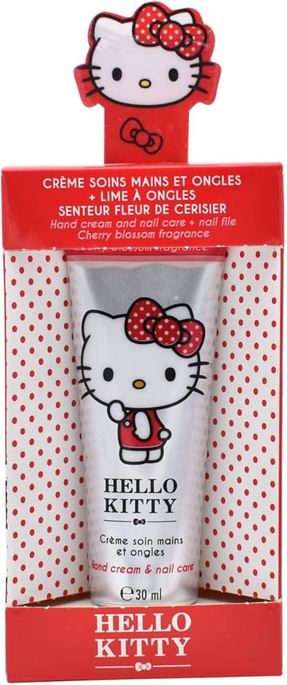 Kit hello kitty 2en1 crème pour les mains à la cerise avec lime à ongles